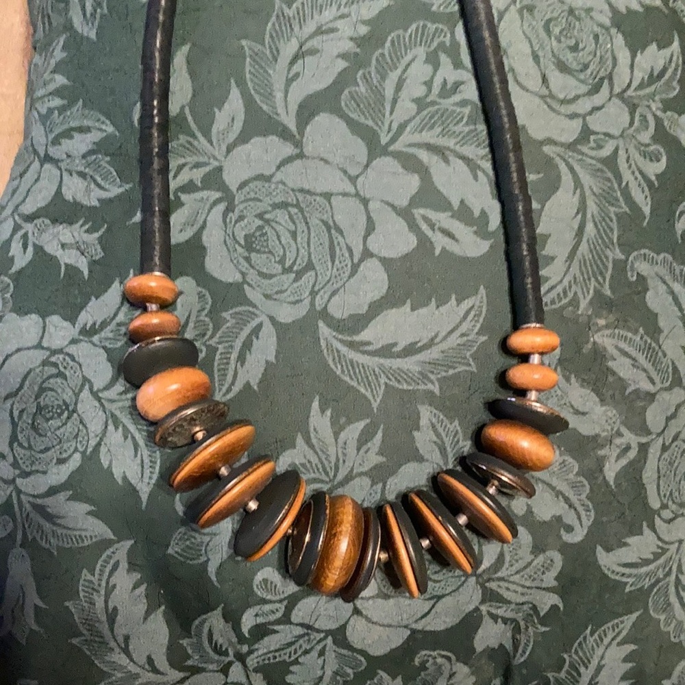 Custom made necklace authentic silver and wood.